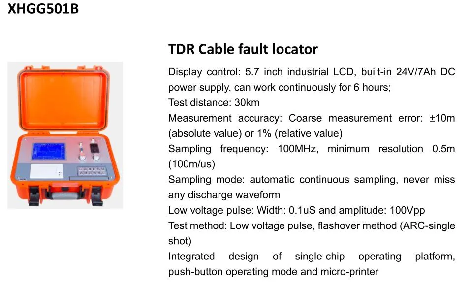 Xhgg501b 工場 特殊地下ケーブル 欠陥プレロケータ Tdr ロケータ 0
