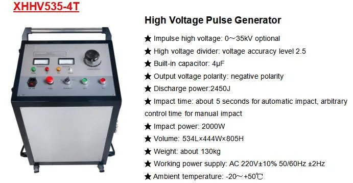 Xhhv535-4t Factory Supply Trolley Surge Generator 0-35kv High-Voltage Pulse Generator 2048j 0